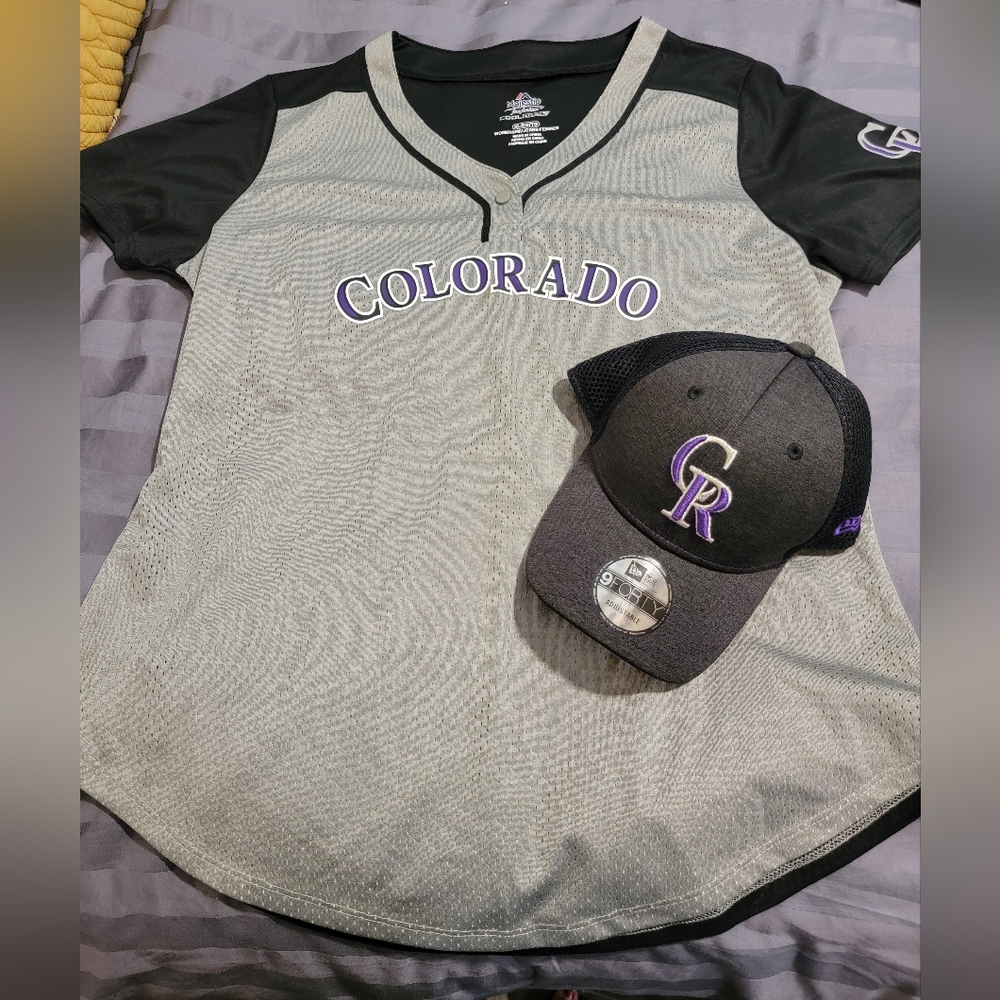 NEW Colorado Rockies Hat & Womens Jersey